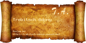 Trebitsch Adony névjegykártya